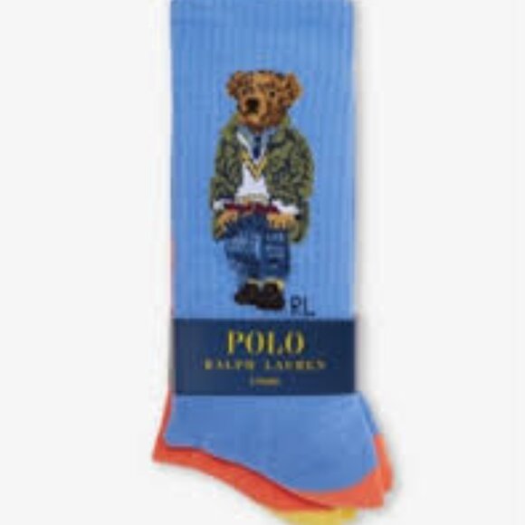 Polo Ralph Lauren Men's 2-Pk. American In Paris Mini Bear Crew Socks - Picture 5 of 6